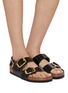 Figure View - Click To Enlarge - BIRKENSTOCK - Milano Big Buckle Leather Sandals
