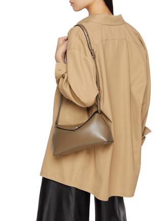 Front View - Click To Enlarge - TOTEME - T-Lock Leather Clutch Bag
