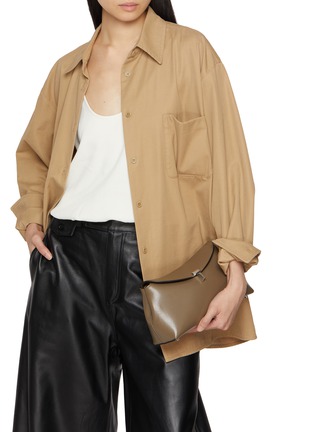 Figure View - Click To Enlarge - TOTEME - T-Lock Leather Clutch Bag