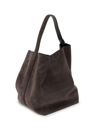 Detail View - Click To Enlarge - TOTEME - Belted Suede Bucket Tote Bag