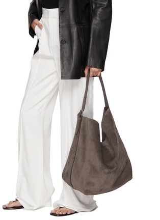 Figure View - Click To Enlarge - TOTEME - Belted Suede Bucket Tote Bag