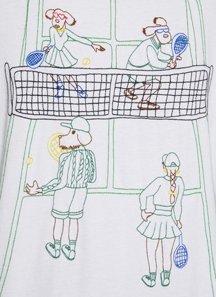  - MAISON LABICHE - Tennis Game Embroidery Cotton T-Shirt