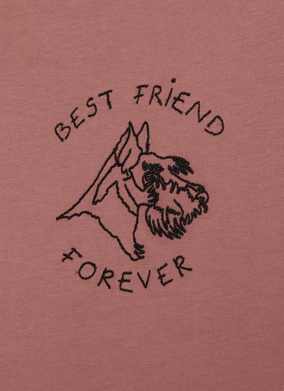  - MAISON LABICHE - Best Friend Forever Dog Embroidery Cotton T-Shirt