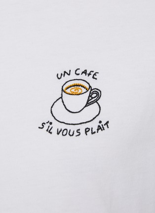  - MAISON LABICHE - Un Café Embroidery Cotton T-Shirt