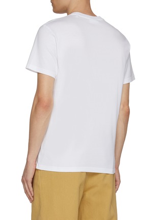 Back View - Click To Enlarge - MAISON LABICHE - Croissant Embroidery Cotton T-Shirt