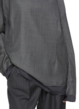  - SONIA CARRASCO - Long Sleeve Tailored Pinstripe Wool Top