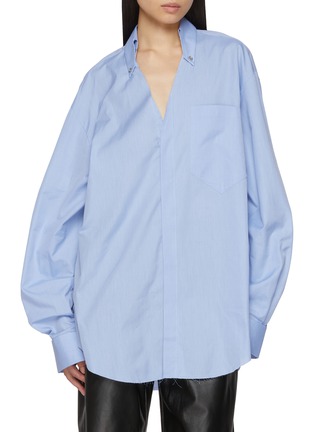 Main View - Click To Enlarge - SONIA CARRASCO - Oversized Cut Collar Cotton Poplin Shirt