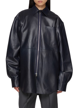 Main View - Click To Enlarge - SONIA CARRASCO - Zipped Leather Shirt