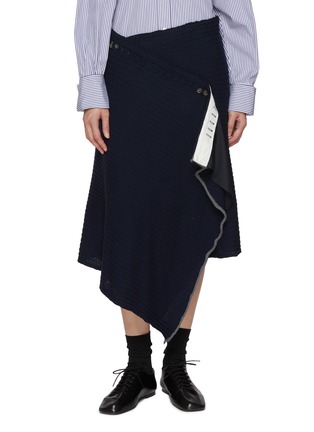 Main View - Click To Enlarge - SONIA CARRASCO - Asymmetrical Retal Wool Knit Skirt