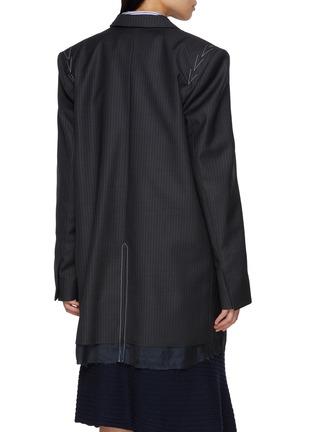 Back View - Click To Enlarge - SONIA CARRASCO - Relaxed Fit Pinstripe Wool Blazer