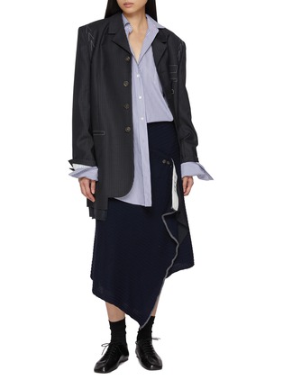 Figure View - Click To Enlarge - SONIA CARRASCO - Relaxed Fit Pinstripe Wool Blazer