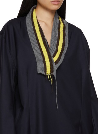 - SONIA CARRASCO - Long Sleeve Knitted Collar Wool Cashmere Top