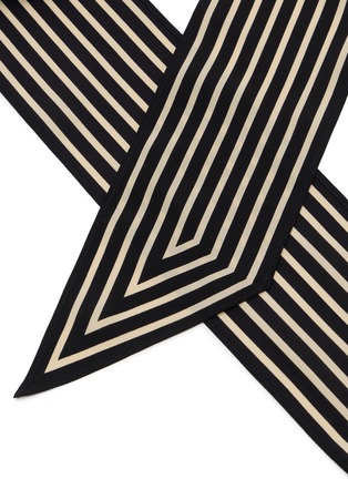 Detail View - Click To Enlarge - TOTEME - Monogram Striped Silk Ribbon Scarf