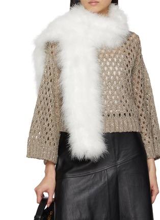 Figure View - Click To Enlarge - YVES SALOMON - Echarpe Feather Scarf