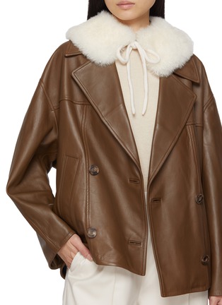 Figure View - Click To Enlarge - YVES SALOMON - Col Shearling Scarf
