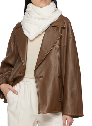 Figure View - Click To Enlarge - YVES SALOMON - Echarpe Feather Technical Fabric Scarf