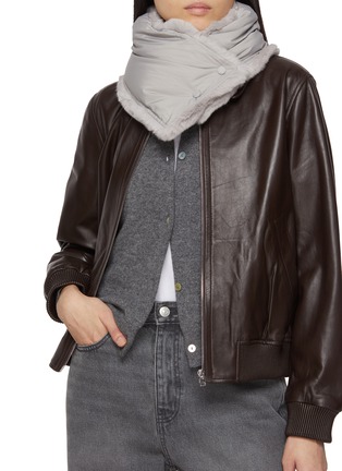 Figure View - Click To Enlarge - YVES SALOMON - Echarpe Feather Technical Fabric Scarf