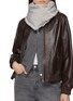 Figure View - Click To Enlarge - YVES SALOMON - Echarpe Feather Technical Fabric Scarf