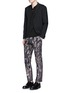 Figure View - Click To Enlarge - - - Bird and bamboo print cotton twill pants