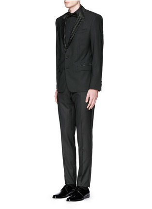 Figure View - Click To Enlarge - - - Satin cummerbund tuxedo pants