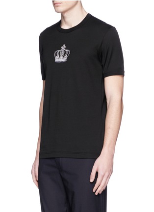 Front View - Click To Enlarge - - - Crown embroidery cotton T-shirt