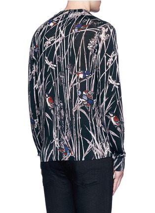 Back View - Click To Enlarge - - - Bird and bamboo print silk sweater