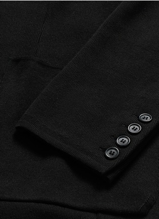 Detail View - Click To Enlarge - - - Double breasted cotton knit blazer