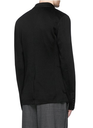 Back View - Click To Enlarge - - - Double breasted cotton knit blazer