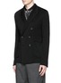 Front View - Click To Enlarge - - - Double breasted cotton knit blazer