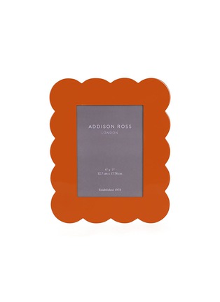 Main View - Click To Enlarge Main View - Click To Enlarge - ADDISON ROSS - Scallop Lacquered Photo Frame — Orange