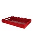 ADDISON ROSS Scallop Large Lacquered  Tray — Burgundy