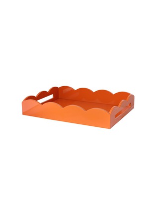 Main View - Click To Enlarge Main View - Click To Enlarge - ADDISON ROSS - Scallop Medium Lacquered Tray — Orange