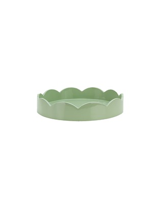 Main View - Click To Enlarge Main View - Click To Enlarge - ADDISON ROSS - Scallop Small Round Lacquered Tray — Sage Green