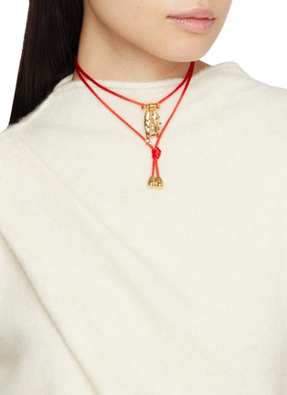 Front View - Click To Enlarge - ÉLIOU - Sardine Fishbone Gold Plated Necklace