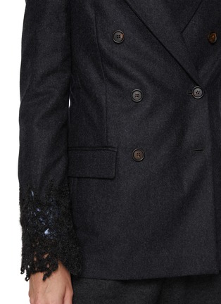  - BRUNELLO CUCINELLI - Double Breasted Lace Sleeve Wool Blazer