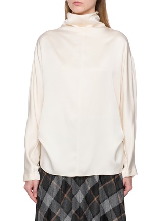 Main View - Click To Enlarge - BRUNELLO CUCINELLI - Turtleneck Silk Blouse