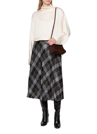 Figure View - Click To Enlarge - BRUNELLO CUCINELLI - Turtleneck Silk Blouse