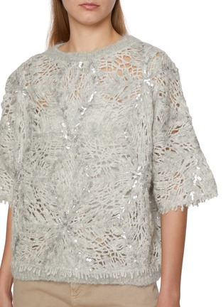  - BRUNELLO CUCINELLI - Short Sleeve Sequin Knit Top