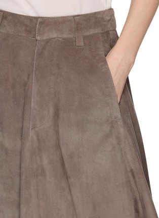 - BRUNELLO CUCINELLI - Suede Leather Flared Skirt
