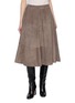 BRUNELLO CUCINELLI Suede Leather Flared Skirt