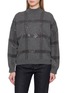 BRUNELLO CUCINELLI Sequin Check Mock Neck Wool Silk Sweater