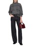 Figure View - Click To Enlarge - BRUNELLO CUCINELLI - Sequin Check Mock Neck Wool Silk Sweater