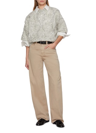 Figure View - Click To Enlarge - BRUNELLO CUCINELLI - Straight Leg Garment Dyed Denim Jeans