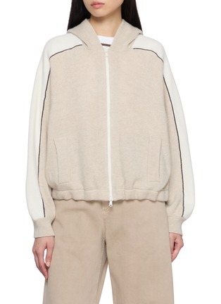 Main View - Click To Enlarge - BRUNELLO CUCINELLI - Zipped Cashmere Knit Hoodie