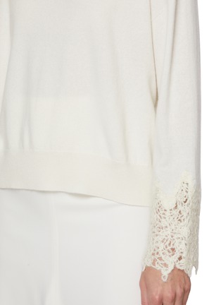  - BRUNELLO CUCINELLI - Crewneck Lace Sleeve Cashmere Knit Sweater
