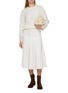 Figure View - Click To Enlarge - BRUNELLO CUCINELLI - Crewneck Lace Sleeve Cashmere Knit Sweater