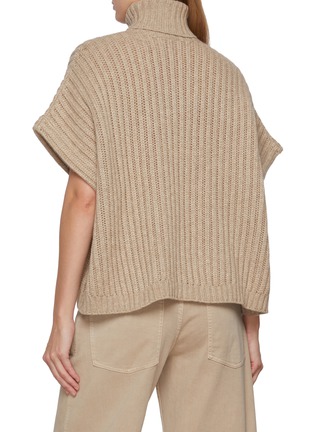 Back View - Click To Enlarge - BRUNELLO CUCINELLI - Short Sleeve Turtleneck Cashmere Knit Sweater