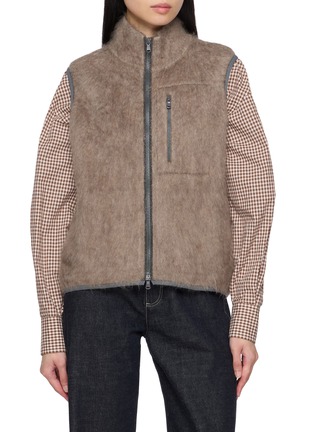 Main View - Click To Enlarge - BRUNELLO CUCINELLI - Zipped Wool Mohair Vest