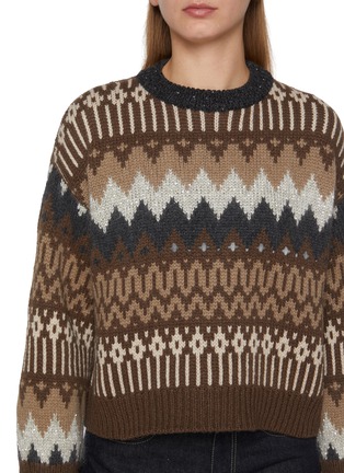 - BRUNELLO CUCINELLI - Monili Beaded Neck Fairisle Cashmere Knit Sweater