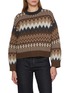 Main View - Click To Enlarge - BRUNELLO CUCINELLI - Monili Beaded Neck Fairisle Cashmere Knit Sweater
